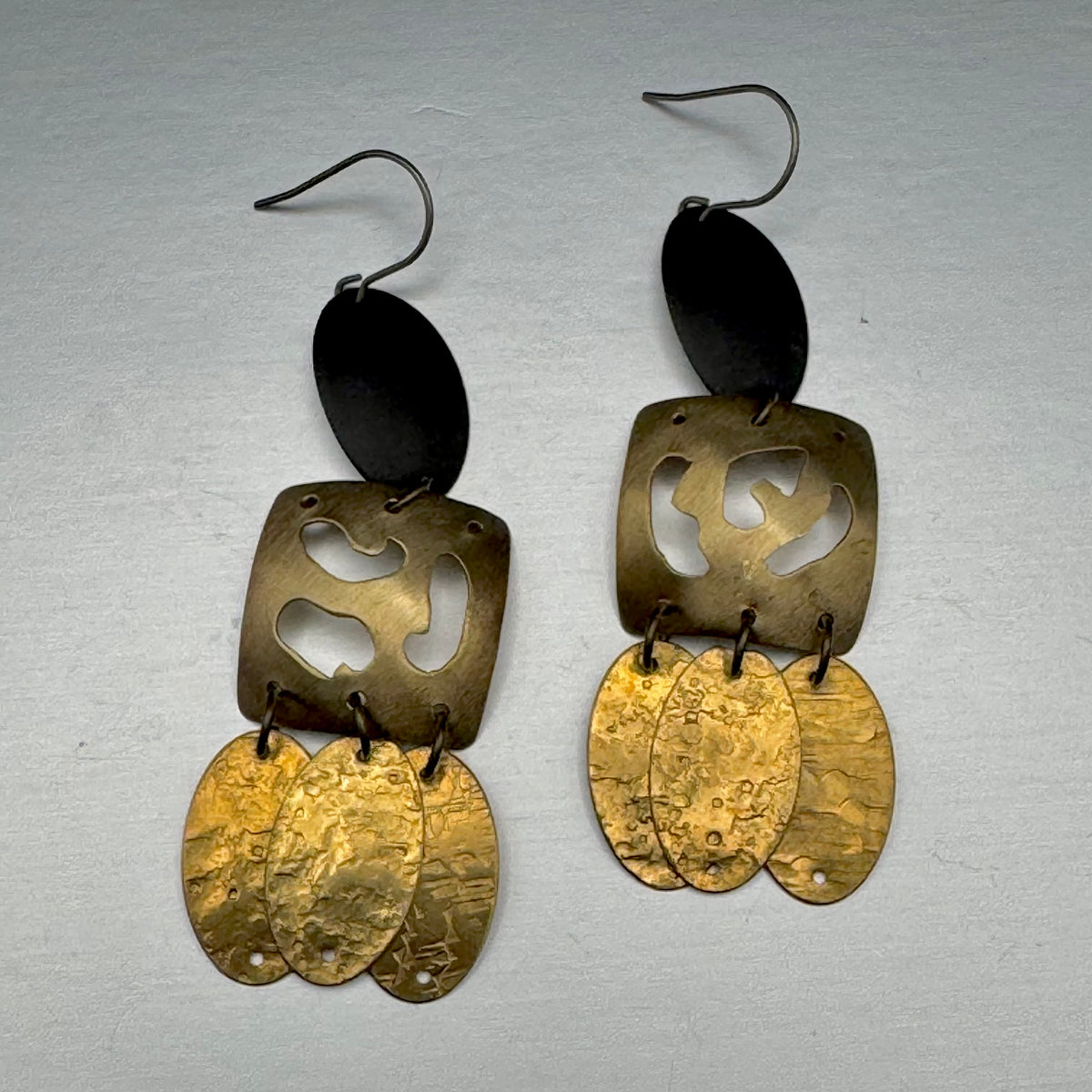 Cascade Earrings in Brass