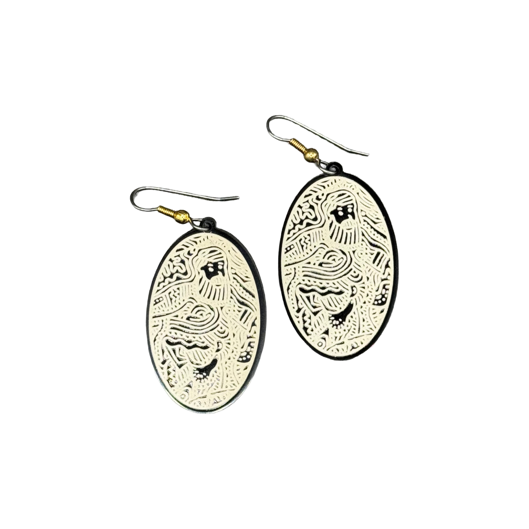 Happy Naked Beardo Acrylic Earrings