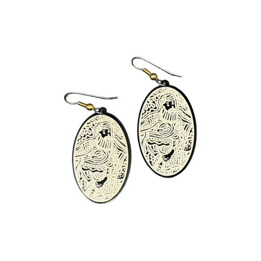 Happy Naked Beardo Acrylic Earrings