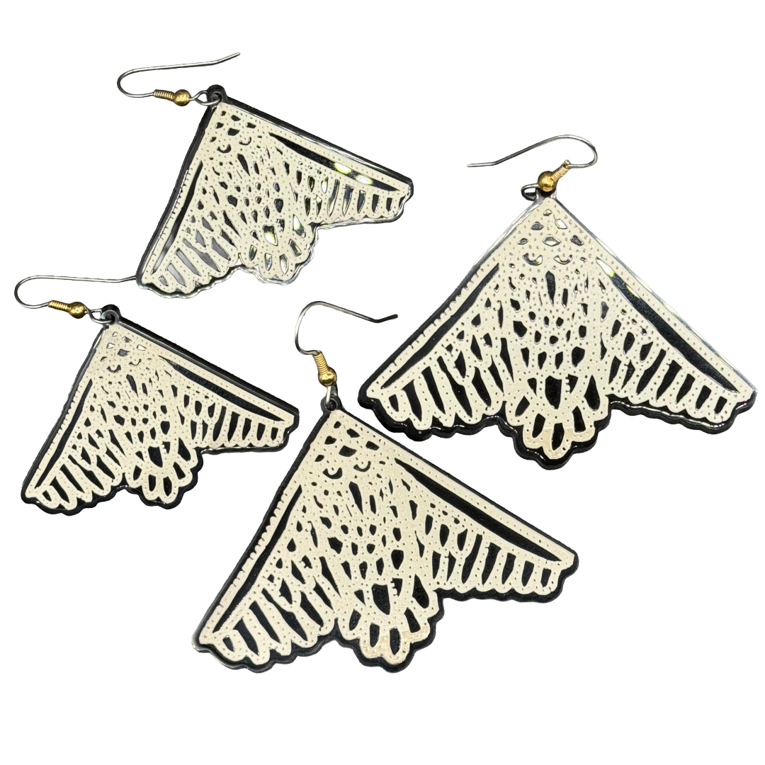 Owl Moth Acrylic Earrings