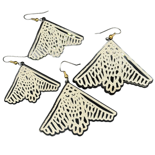 Owl Moth Acrylic Earrings