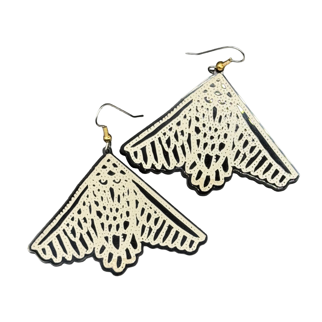 Owl Moth Acrylic Earrings