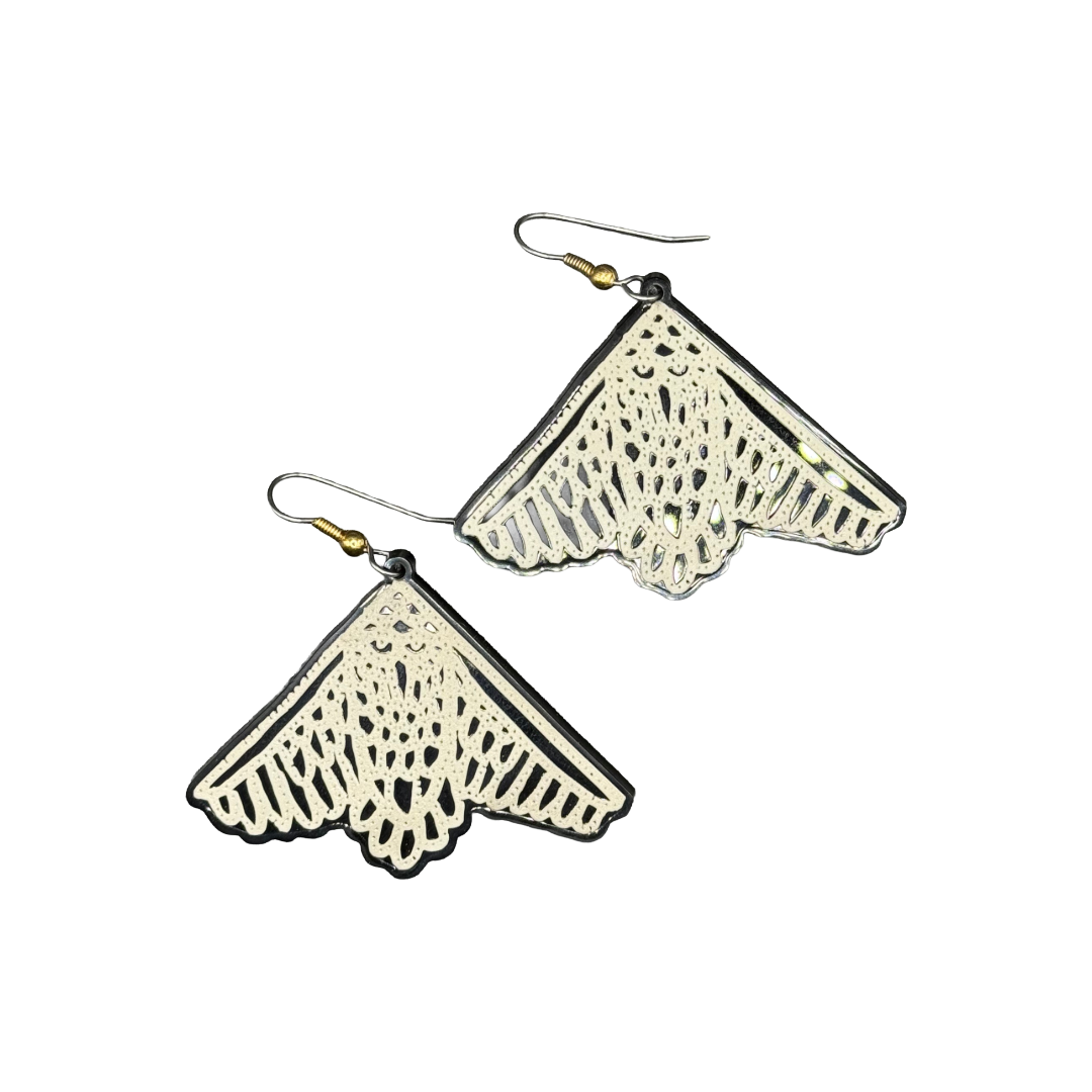 Owl Moth Acrylic Earrings